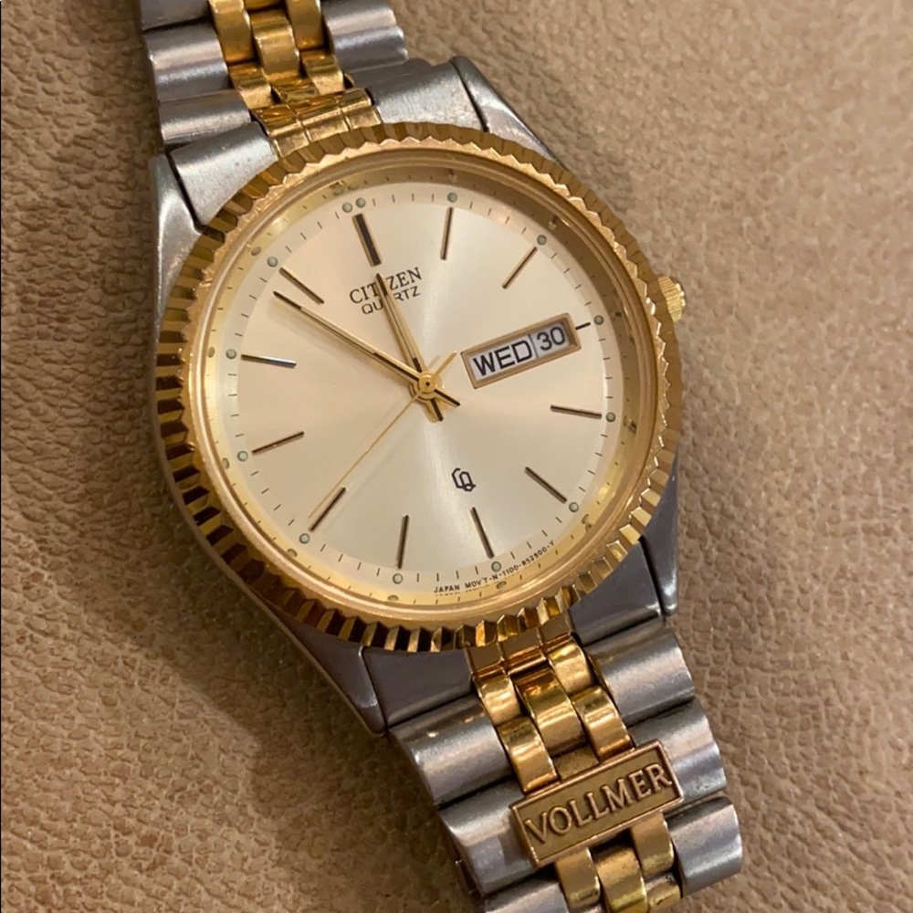 Citizen Quartz 2 Tone Stainless Day Date Watch
